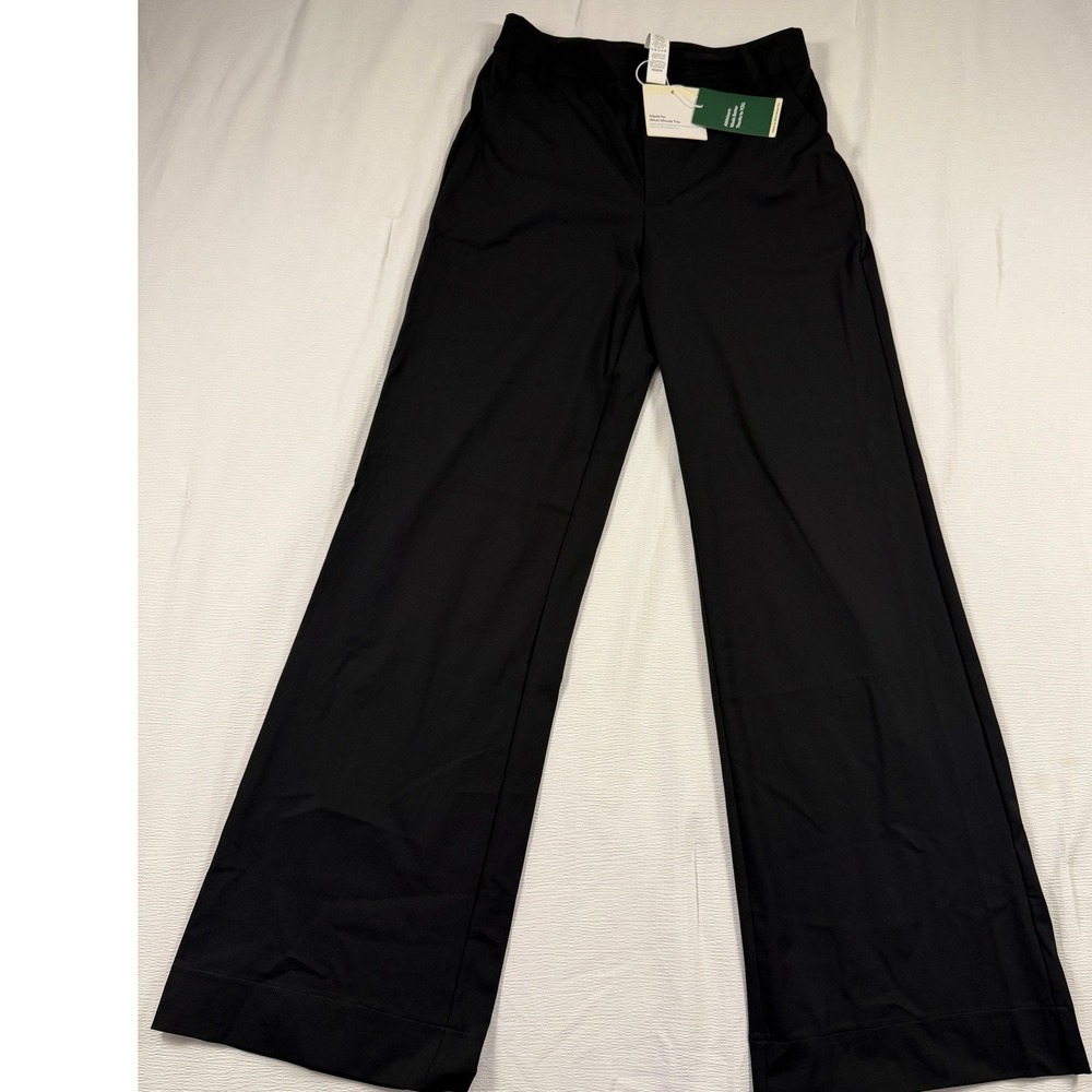 Halara Black High Waisted Wide Leg Dress Pants NWT Athleisure Comfort Stretch